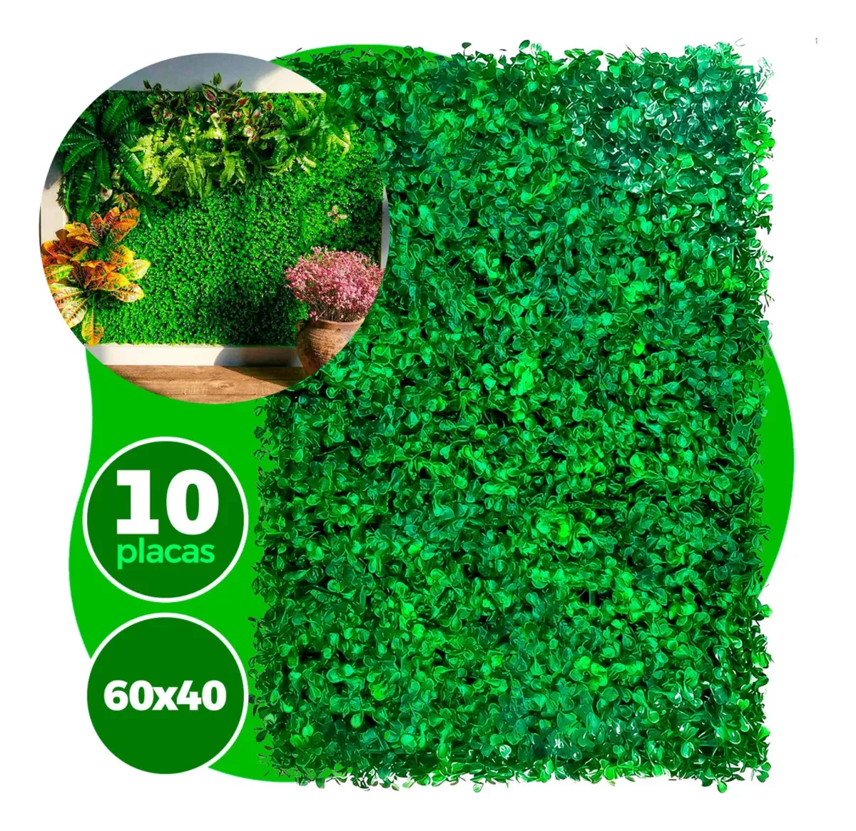 Kit 10 Placas de Grama Sintética