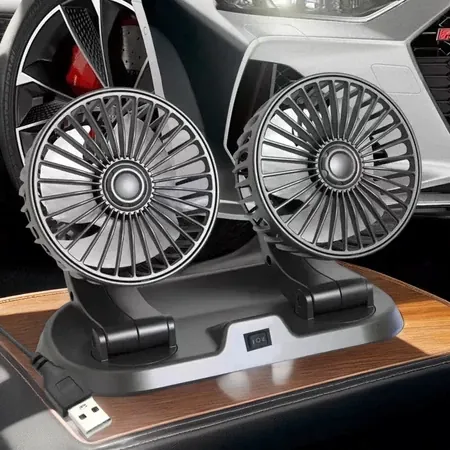 Ventilador Automotivo de Cabeça Dupla USB
